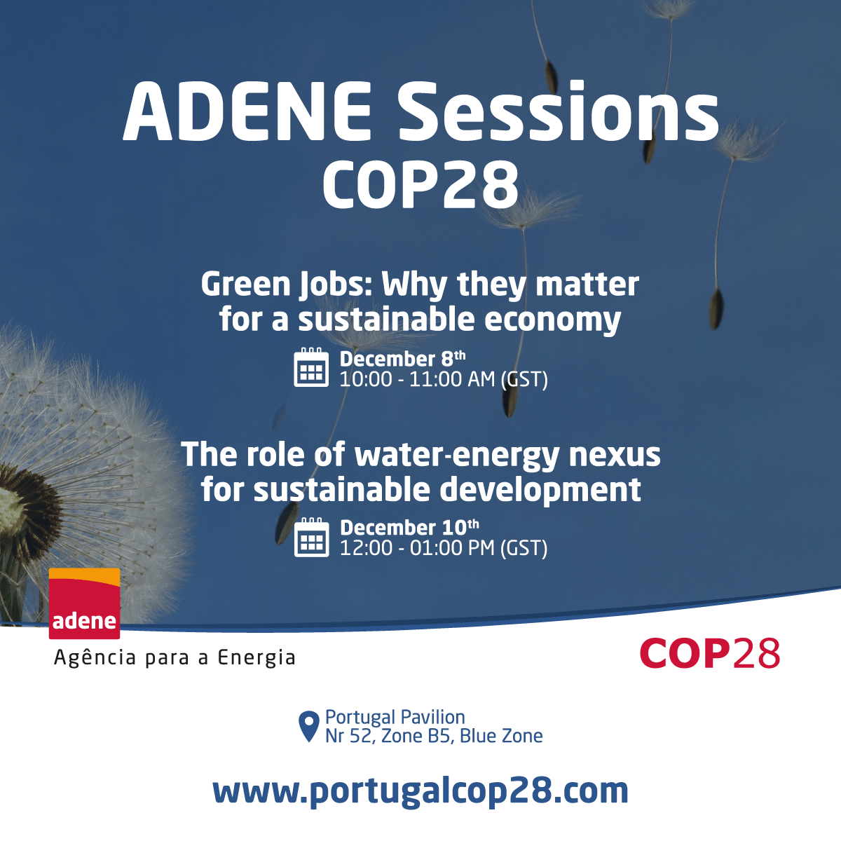 COP28 - ADENE realiza conferência sobre ‘Green Jobs’ e o Nexus água-energia no Pavilhão de Portugal